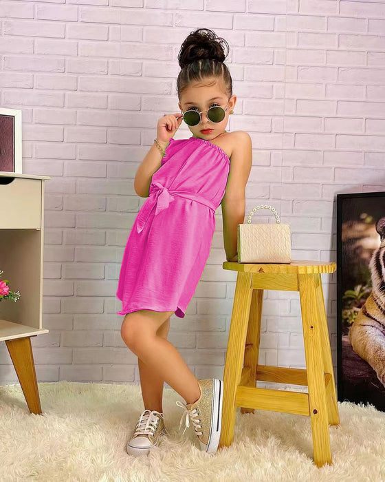 Wholesale Off-shoulder Puff Sleeve Children's Dress JDC-CTS-YaYaMi029