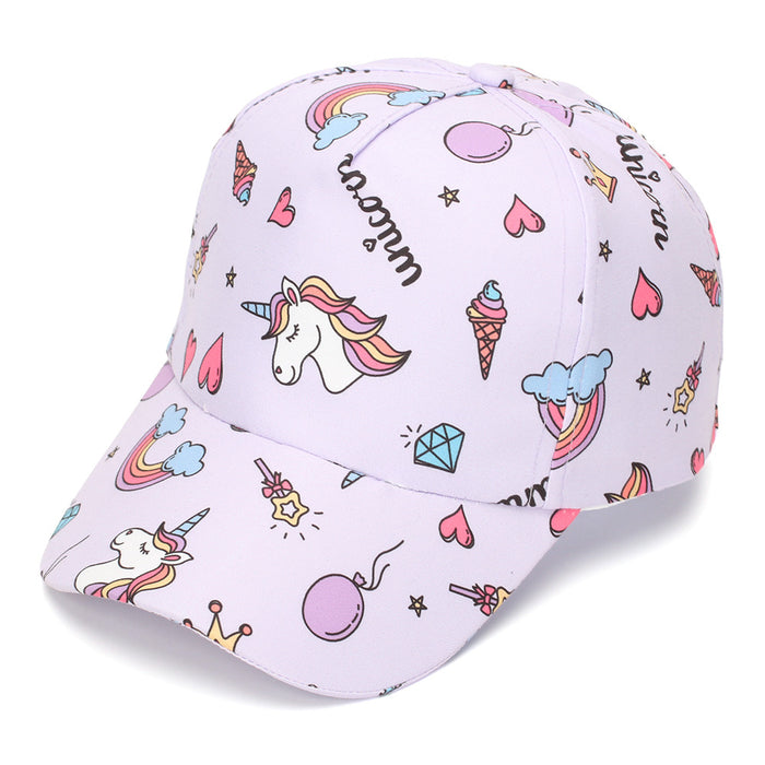 Wholesale Chic Unicorn Strawberry Cartoon Kids Baseball Cap Summer Sun Protection Hat