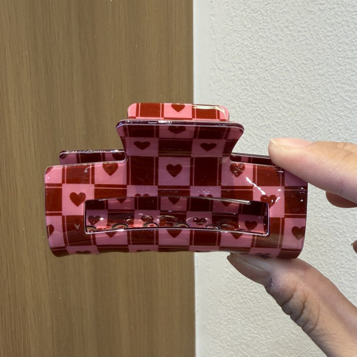 Wholesale Love Heart Acrylic Hair Clip – Sweet Ponytail Gripper MOQ≥2