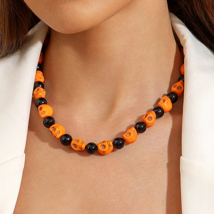 Wholesale Wood Beaded Bracelet Set  Retro Pumpkin Design Handmade Jewelry Accessory MOQ≥5