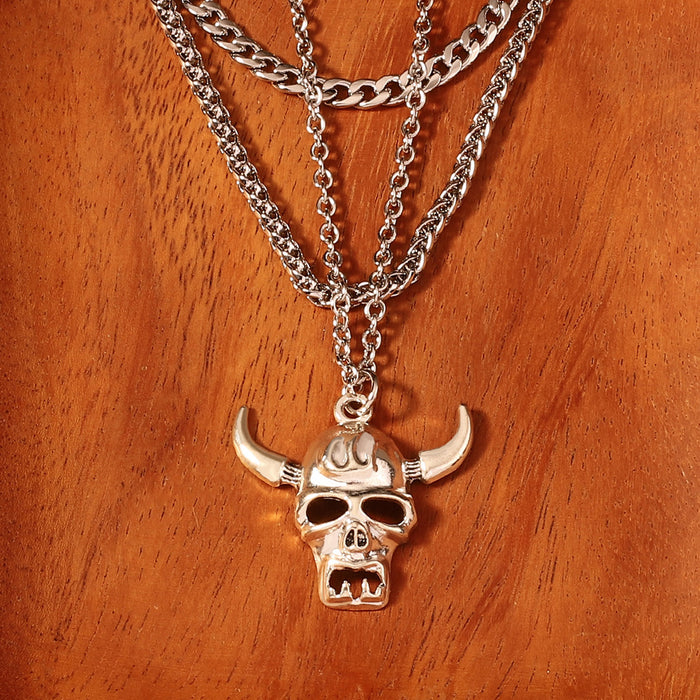 Wholesale elegant necklace cow head men's pendant necklace