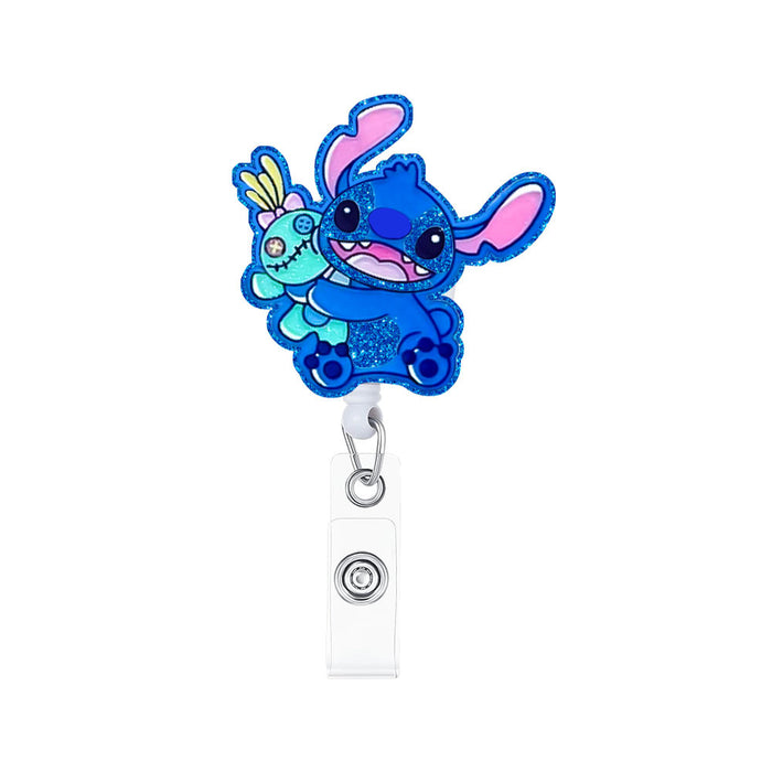 Wholesale Acrylic Cartoon Retractable Easy-pull Buckle Lanyard Keychain JDC-KC-CHai003