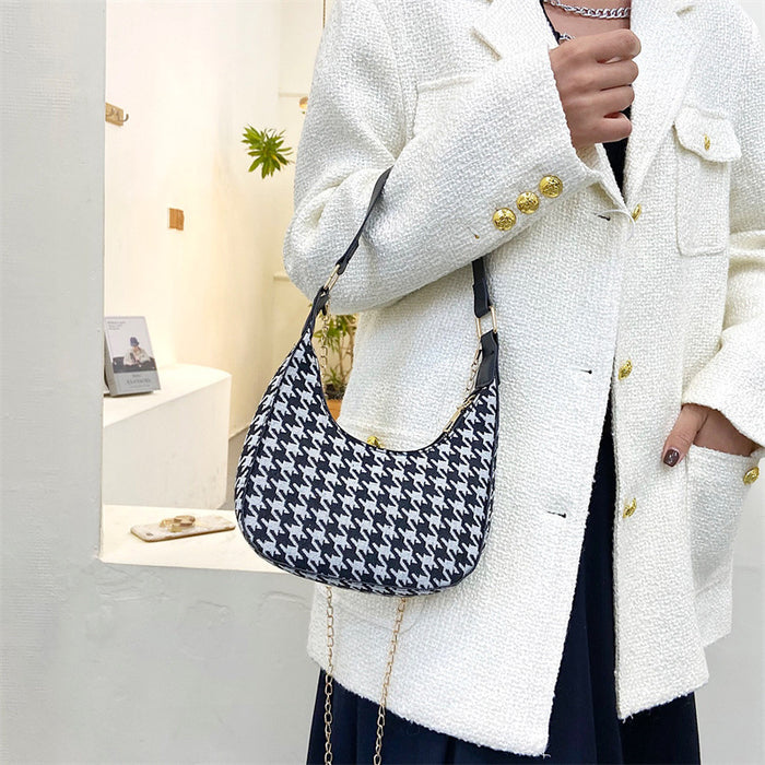 Wholesale New Houndstooth Women's Bag  Shoulder Crossbody Bag Stylish  Handbag
