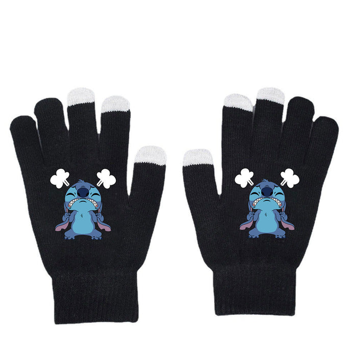 Wholesale Solid Color Printed Black Knitted Gloves JDC-GS-WuDuomei001