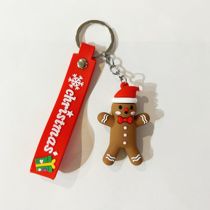 Wholesale PVC Christmas Snowman Cartoon Doll Keychain JDC-KC-WuYi083