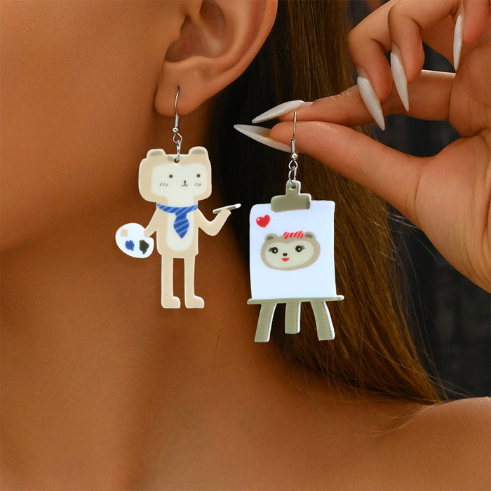 Wholesale Cartoon cat and elephant animal acrylic earrings
