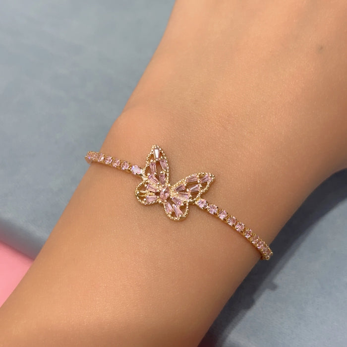 Wholesale Copper Inlaid Zircon Love Bow Bracelet JDC-BT-Bein006