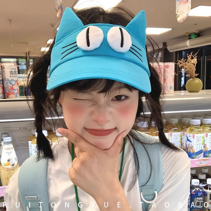 Wholesale Cute blue sky top sun hat, sun protection cartoon ear sun hat