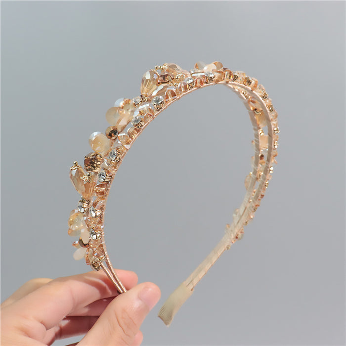 Wholesale Colorful Rhinestone Transparent Beaded Headband JDC-HD-ZC018