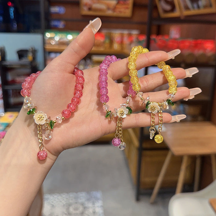 Wholesale Colorful Crystal Flower Bracelet Sunflower Beaded Students Gift Bestie Bracelet