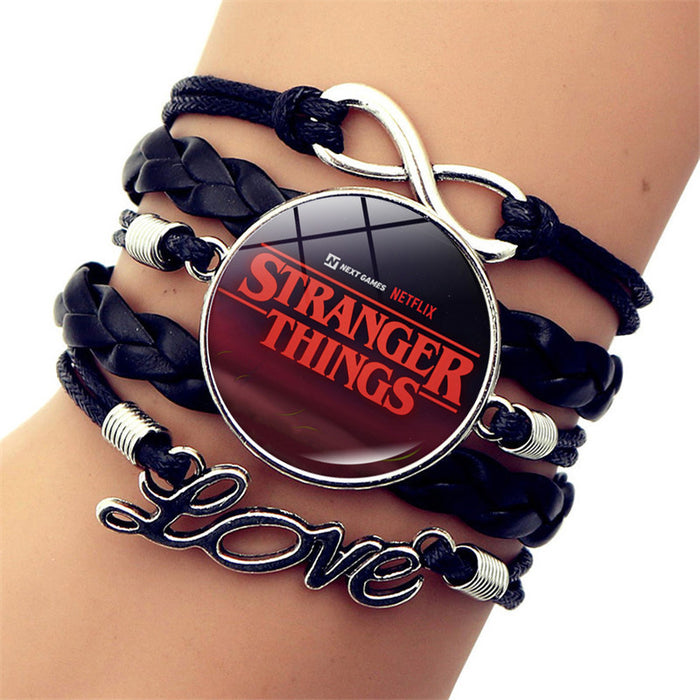 Wholesale Multi-layered leather bracelets with movie themes for men and women.