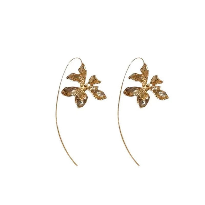 Wholesale Petal earrings, exquisite and high-end, long tassel earrings, light luxury ear hooks, elegant earrings