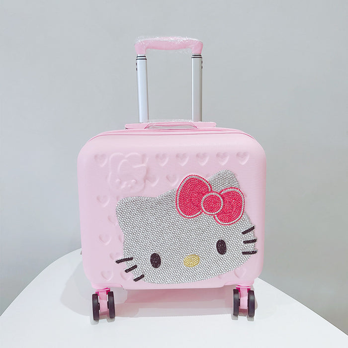 Wholesale Children's Cat Pink Trolley Suitcase with Rhinestones JDC-CS-MingJu002