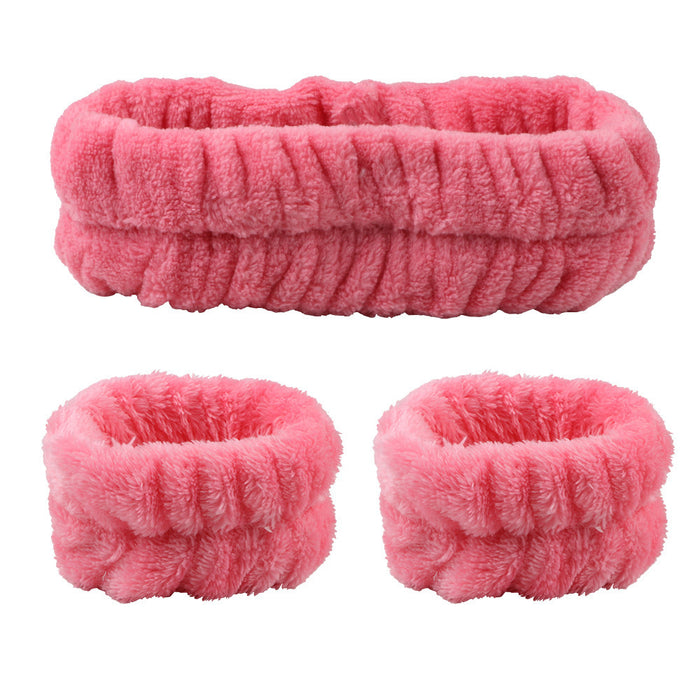 Wholesale Hairbands and Wristbands Set Hot Selling Women' s Face Wash Non-Slip Headband Pleated Hair Accessories Hairbands