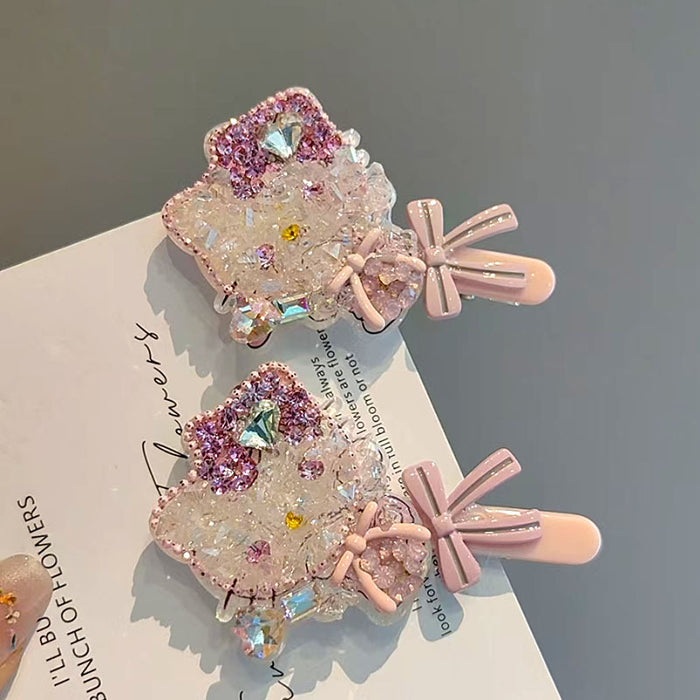 Wholesale Pink Crystal Hair Clips Cute  for Women