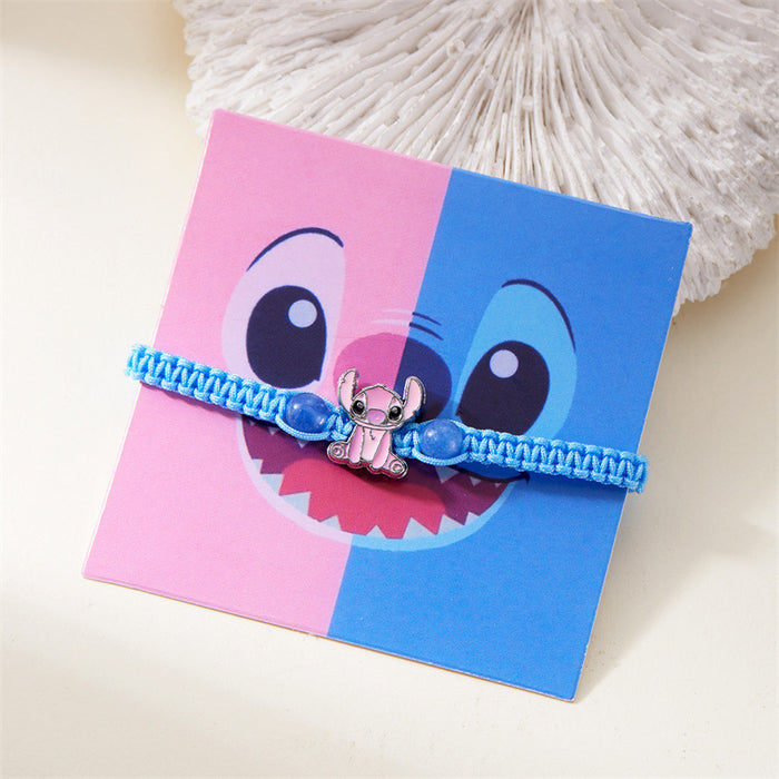 Wholesale Bracelet Blue Fried Dough Twists Crystal Beaded Bracelet Gift Multicolor Woven Bracelet