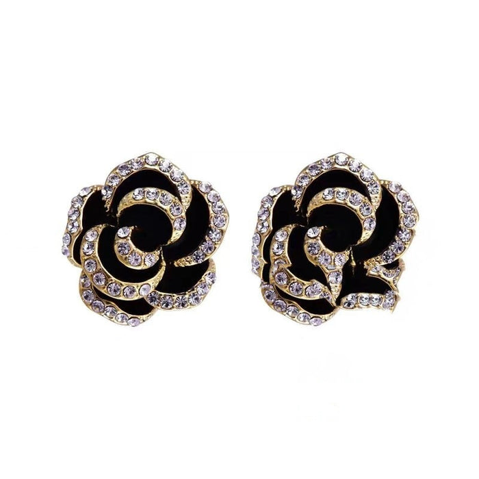 Wholesale Camellia Ear Clip Alloy Earrings JDC-ES-Chengx013