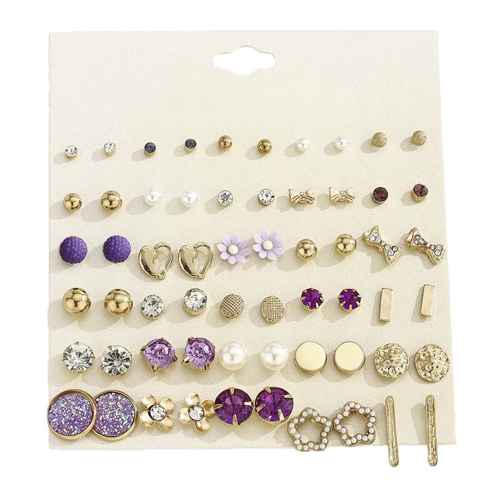 Wholesale Simple Alloy Heart-Shaped Earring Set