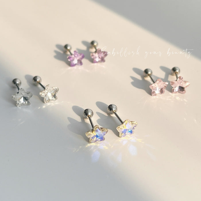 Wholesale Ultra sparkling zircon stud earrings with ear holes for high-end ear decoration