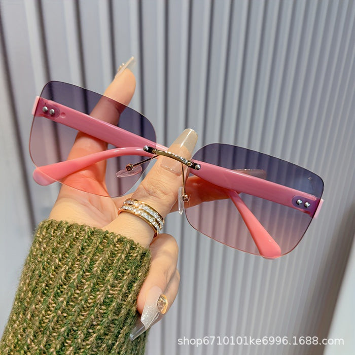 Wholesale New frameless cut edge sunglasses, UV resistant sunshade sunglasses, women's high-end sunglasses