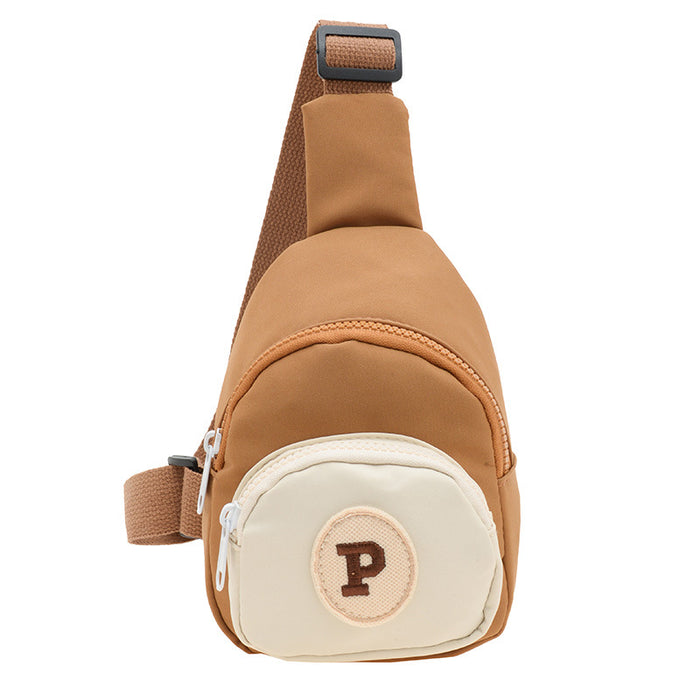Wholesale Children's bag, letter contrasting chest bag, stylish baby change, nylon crossbody bag