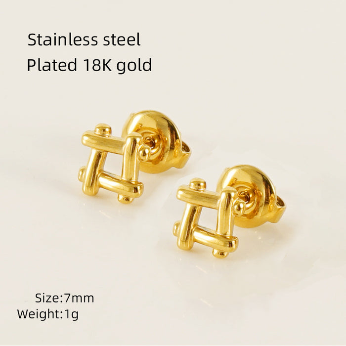 Wholesale Mini Heart-Shaped Irregular Titanium Steel Earrings