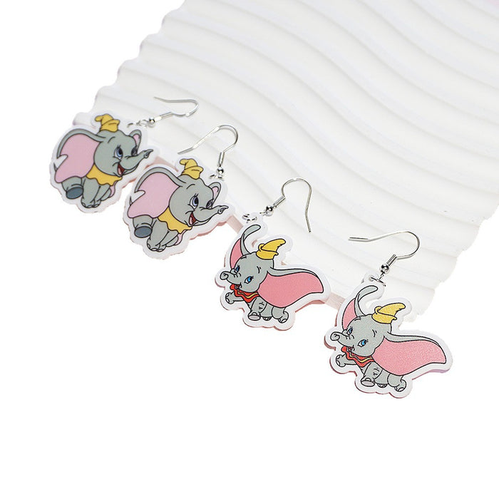 Wholesale Acrylic elephant earrings cartoon cute earrings pendant jewelry