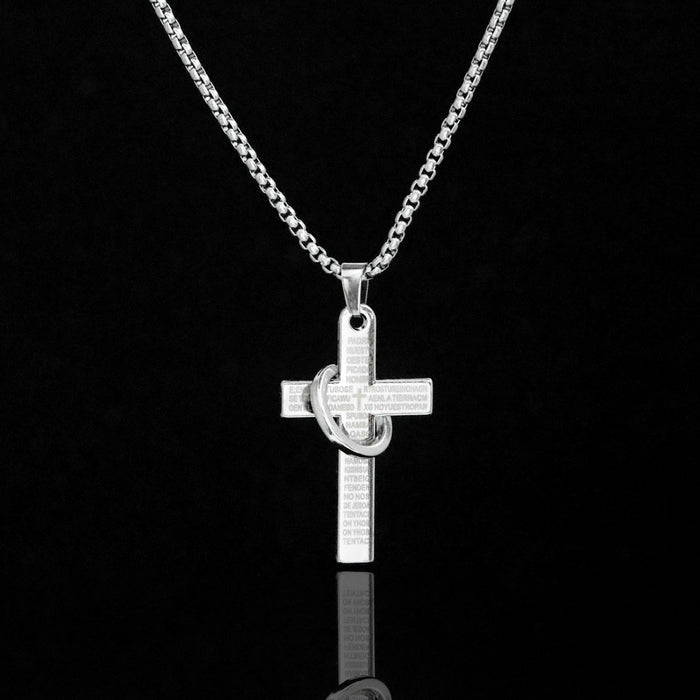 Wholesale Fashionable cross titanium steel necklace, light luxury niche accessory, simple alloy pendant