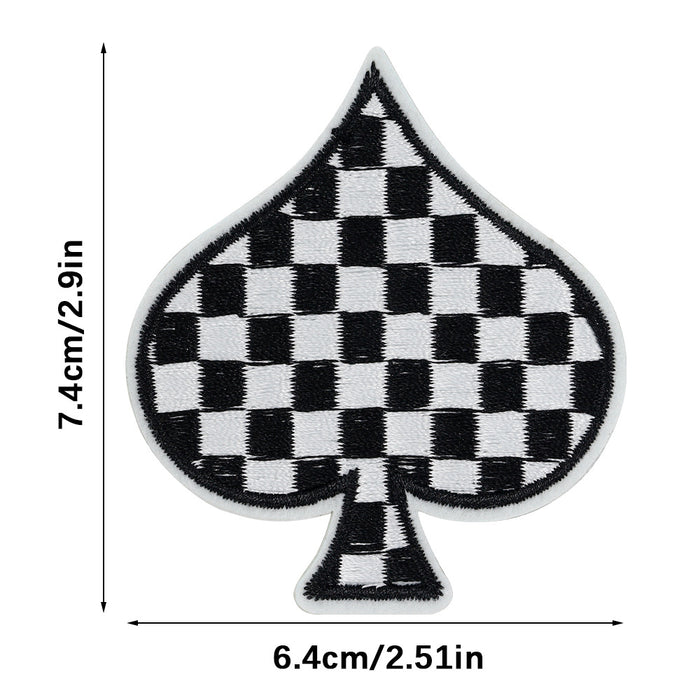 Wholesale Checkerboard Spade Embroider Cloth DIY Patches