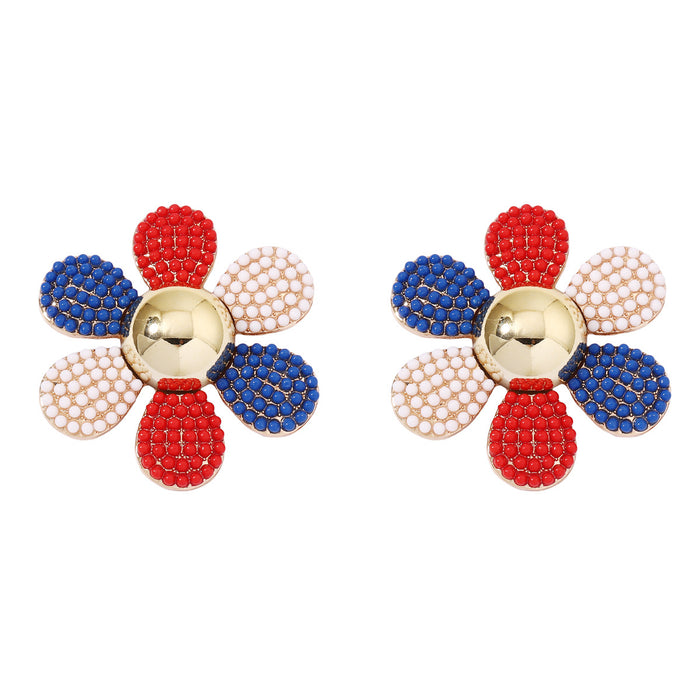 Wholesale Alloy Diamond Flower Earrings JDC-ES-YueLi026