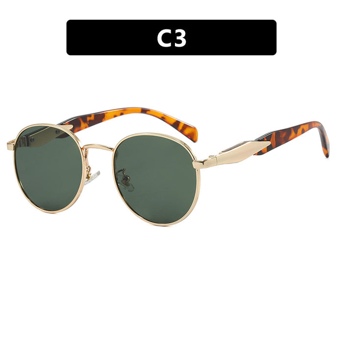 Wholesale Circular sunglasses, metal sunglasses, trendy retro sunglasses
