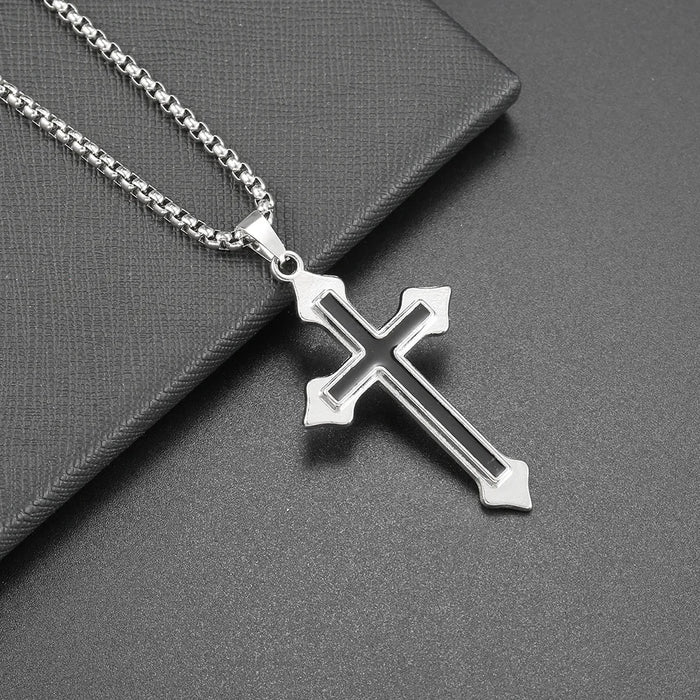 Wholesale Necklace Accessories Street Cross Personalized Alloy Pendant Sweater Chain