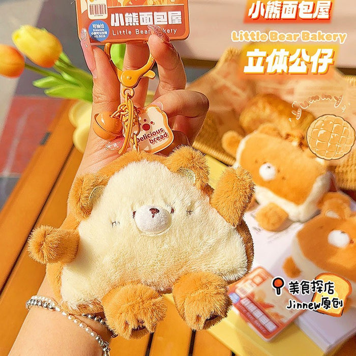 Wholesale Bear Bread House Pull Plush Pendant Keychains