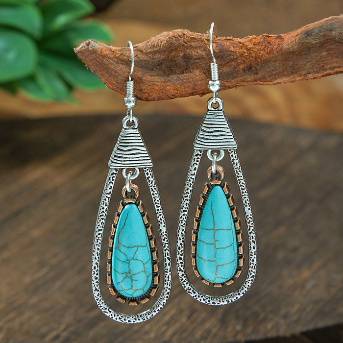 Wholesale 2pcs Bohemian Vintage Flower Tassel Elegant Earrings