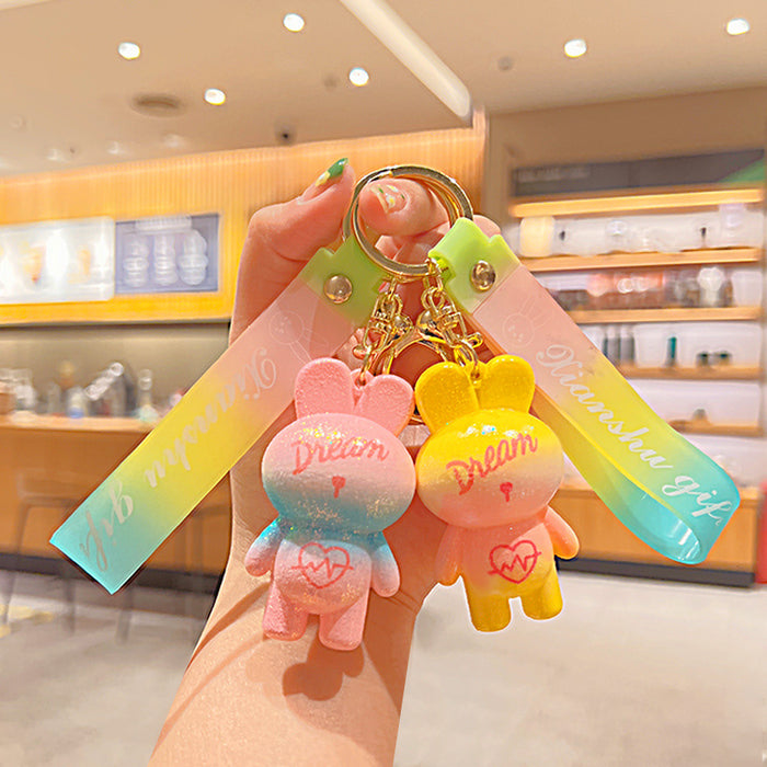 Wholesale Silicone Cute Rabbit Doll Keychain JDC-KC-KuM014