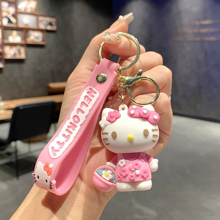 Wholesale Cartoon Cat Couple School Bag Pendant Keychain