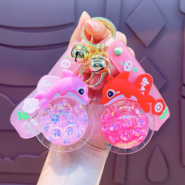 Wholesale Cute Bubble Bead Dolphin Keychain Cartoon Dolphin 3D Doll Car Bag