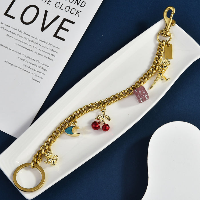 Wholesale Trendy Butterfly Bag Pendant Chain Metal Fashion Accessory