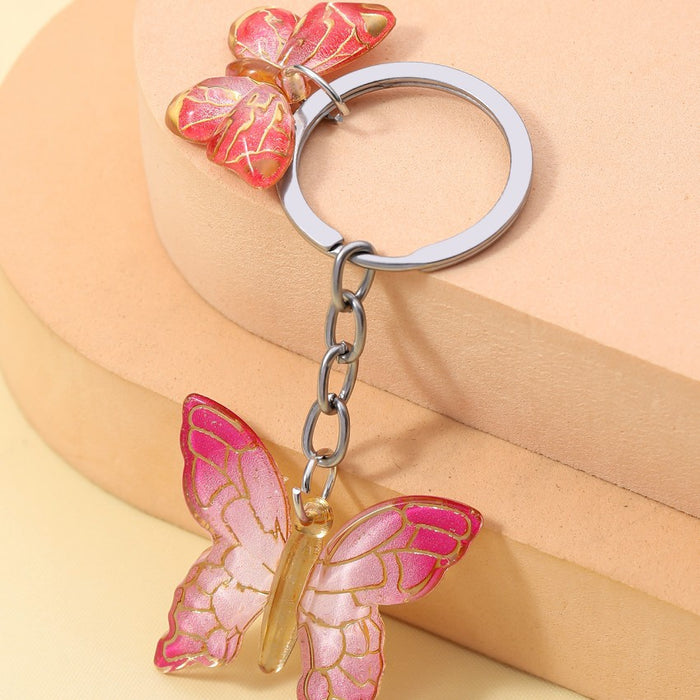 Wholesale Resin Butterfly Keychain JDC-KC-RongRui064