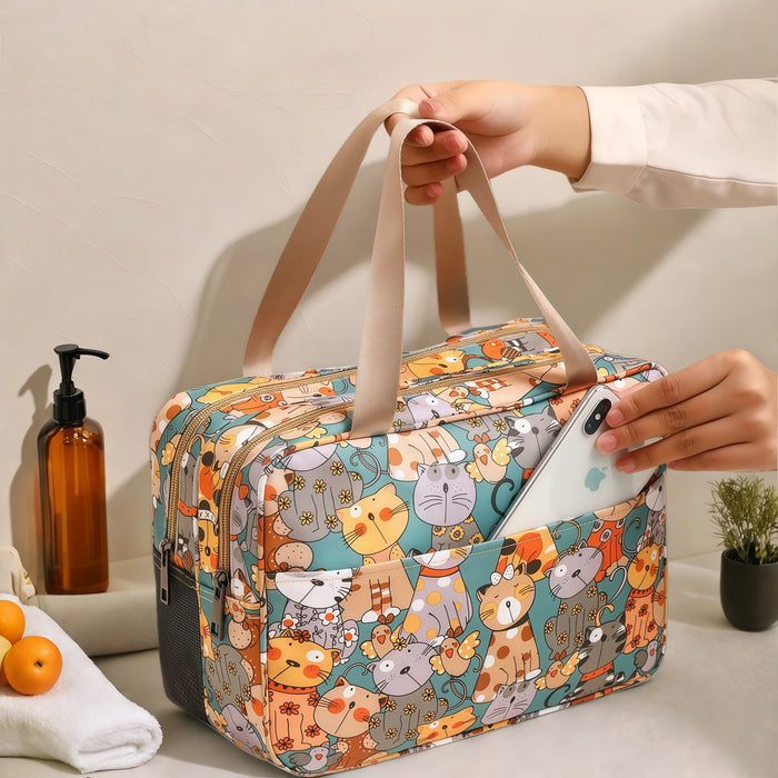 Wholesale Modern Simple Style Dry Wet Separation Toiletry Bag Waterproof Oxford Travel Cosmetic Organizer Large Capacity Handbag