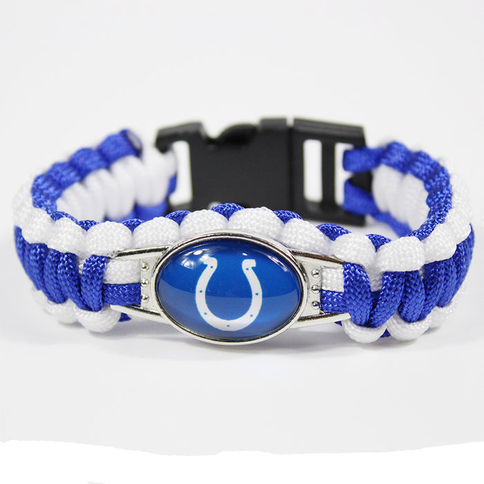Wholesale  Football Team Woven Bracelet Outdoor Lifesaving Bracelet