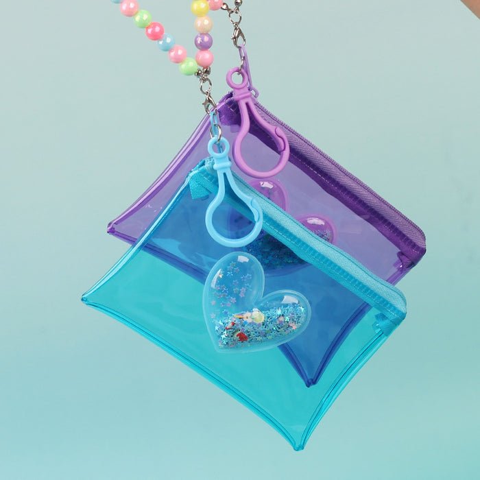 Wholesale Love Heart Quicksand Clear PVC Coin Purse Card Holder Fashion Accessory For Boutique Resale
