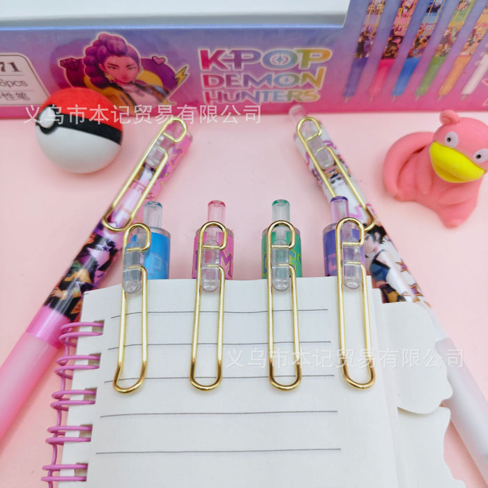 Wholesale cute cartoon 0.5mm student clickable ballpoint pens