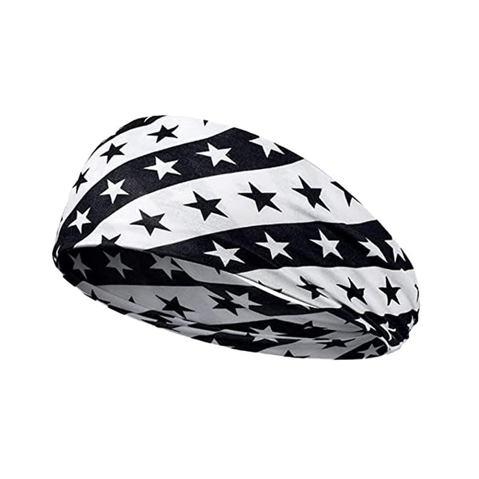 Wholesale American Flag Independence Day Stars Knotted Sweat Absorbent Sports Bundle Fabric Headband JDC-HD-YunQ002