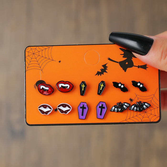 Wholesale  Earring Set Pumpkin Skull  Design Alloy Party Wear Jewelry Accessory