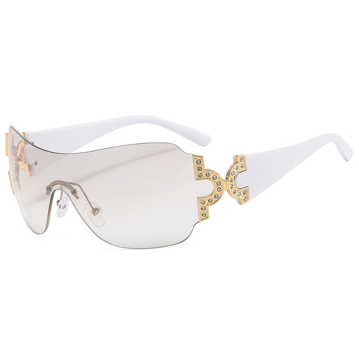 Wholesale Large Frame Y2K Frameless Diamond PC Sunglasses JDC-SG-XIa060