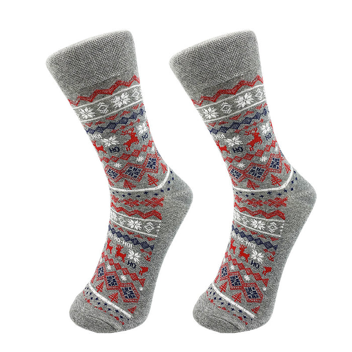 Wholesale Christmas Cartoon Elk Men's Mid-tube Socks JDC-SK-YiYan083