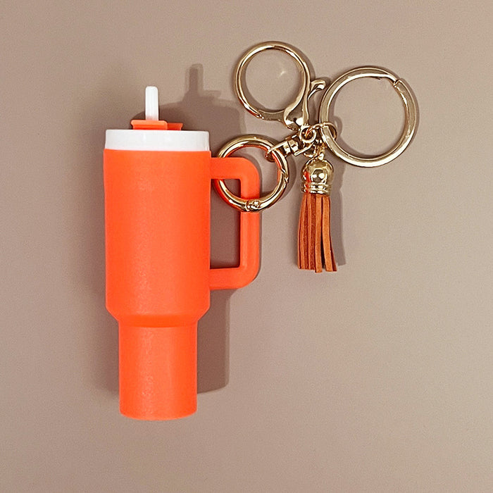 Wholesale Resin ice bullies cup keychain that can hold lip balm