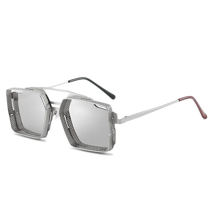 Wholesale Retro steam sunglasses with metal hollow box sunglasses