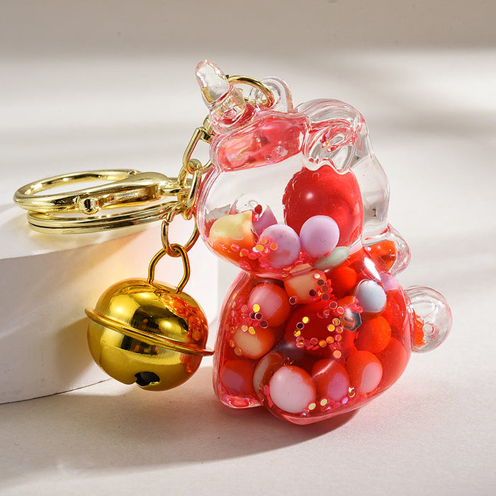 Wholesale  keychain jelly bean beads unicorn pendant  keychain bag ornaments